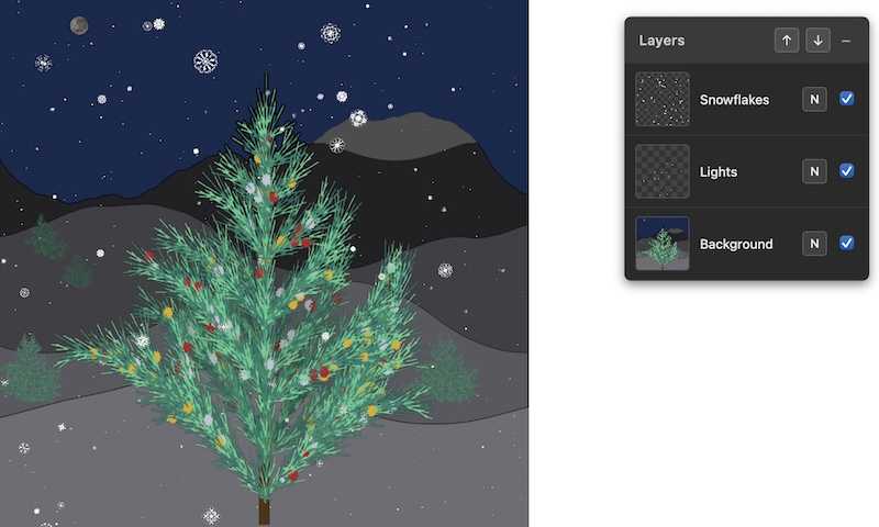 Snowy Day using p5.millefeuille